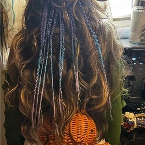 Stylish Blue and Purple Braided Hair Extensions